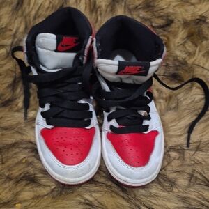 Nike Red and White Sneakers with Black Accents